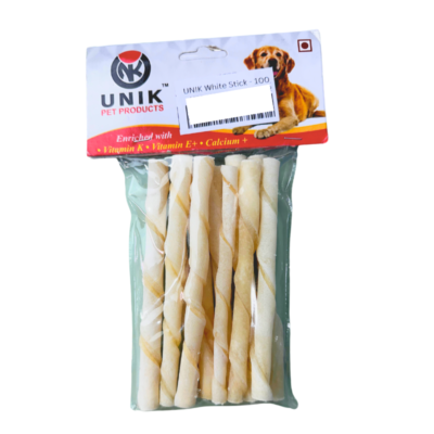 UNIK White Dog Chew Sticks - 100g