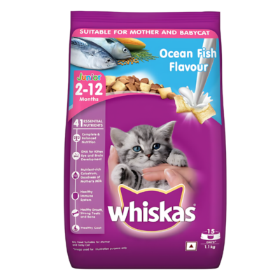 Whiskas Ocean Fish Dry Kitten Food - 1.1kg