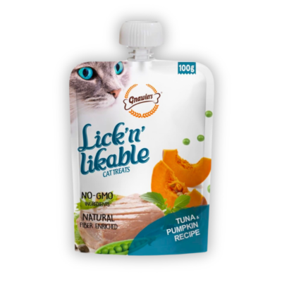 Gnawlers Lick 'n' Likable Wet Cat Treats - Tuna & Pumpkin, 100g