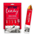 Kitty Yums Lickable Cat Treats - Creamy Crab & Chicken, Pack of 5, 75g