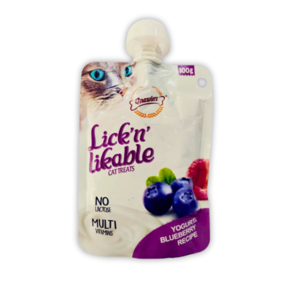 Yogurt & Blueberry Cat Treats - Gnawlers Lick 'n' Likable, 100g
