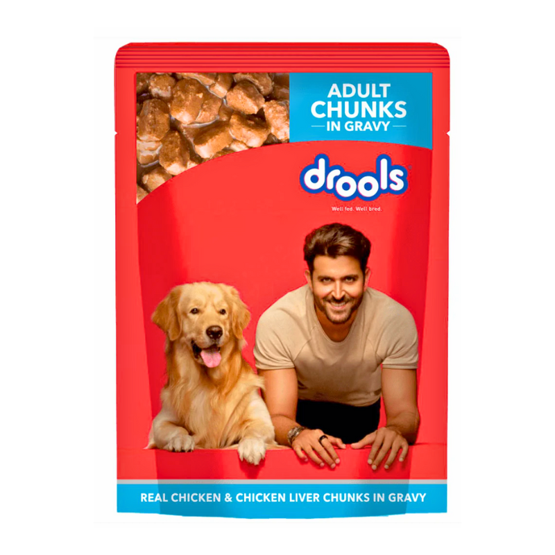 Home Pet Food Wet food Drools Adult Chicken Chunks in Gravy Wet Dog Food – 150 g Drools Drools Adult Chicken Chunks in Gravy Wet Dog Food 60g