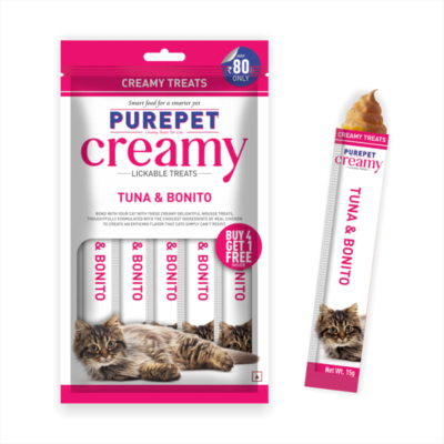 Purepet Creamy Treats For Cats Tune Bonito Pink 75g