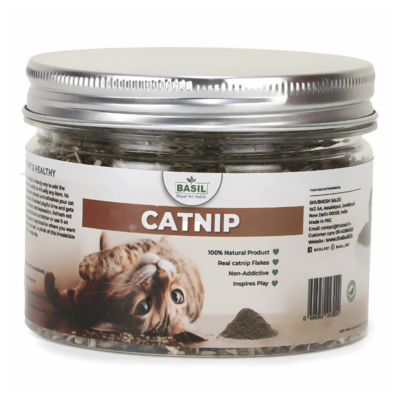 Basil Catnip for Cats Natural Herbal Treat 30g