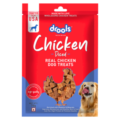 Drools Chicken Diced Dog Treats 70g