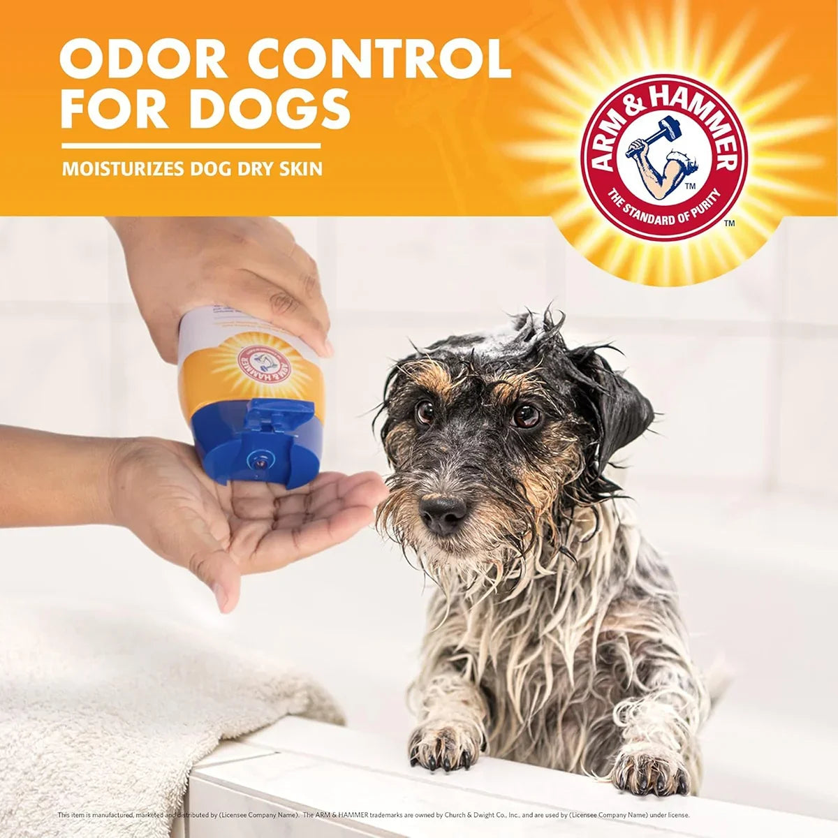 Arm & Hammer Kiwi Blossom Odor Control Dog Shampoo, 591ml 3 Dog bathing image for Arm & Hammer Odor Control Dog Shampoo, Kiwi Blossom — 591 ml