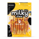 Dogaholic Milky Chew Cheese and Chicken Sticks single 10-piece pouch on a white background