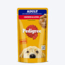 Pedigree Adult Chicken & Liver Chunks in Gravy wet dog food, single 130 g pouch