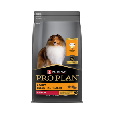 Purina Pro Plan Adult Essential Health Medium Breed chicken dry dog food 1kg pack