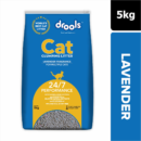 Drools Lavender Clumping Cat Litter – single 5 kg bag in blue and yellow packaging