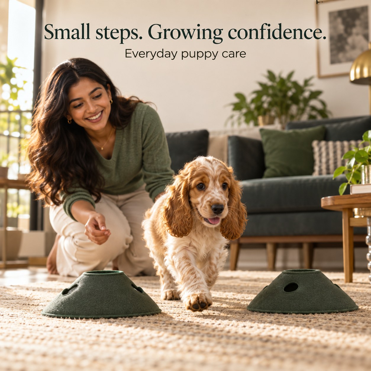 Purina Pro Plan Puppy Medium Chicken Dry Dog Food – 1 kg 3 Purina Pro Plan medium puppy food – supervised first steps lifestyle illustration