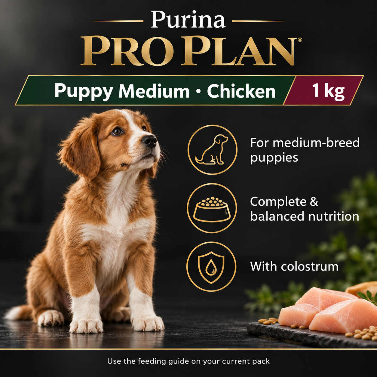 Purina Pro Plan Puppy Medium Chicken Dry Dog Food – 1 kg 2 Purina Pro Plan Puppy Medium Chicken 1 kg – product highlights