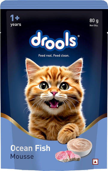 Drools Ocean Fish Mousse Adult Wet Cat Food – 80 g 1 Drools Ocean Fish Mousse Adult Wet Cat Food 80 g pouch