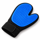 PupNosh size L grooming glove – original reference-based blue textured palm and black mitten-style glove