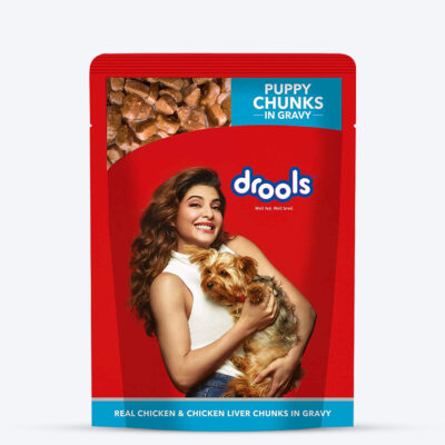 Drools Puppy Chicken & Chicken Liver Chunks in Gravy, 150 g – one pouch